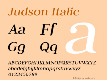 Judson Italic Version 20110429图片样张