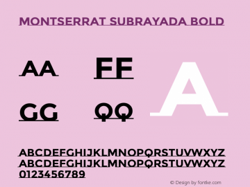 Montserrat Subrayada Bold Version 2.001图片样张