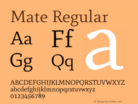 Mate Regular Version 1.002 Font Sample