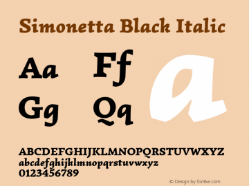 Simonetta Black Italic Version 1.002 Font Sample