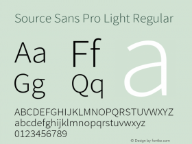 Source Sans Pro Light Regular Version 1.038;PS Version 1.000;hotconv 1.0.70;makeotf.lib2.5.5900 Font Sample