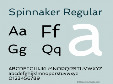 Spinnaker Regular Version 1.001 Font Sample