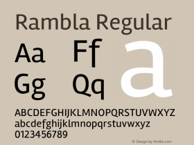 Rambla Regular Version 1.001 Font Sample