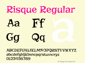 Risque Regular Version 1.000 Font Sample