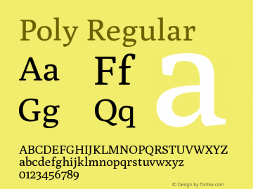 Poly Regular Version 1.001 Font Sample