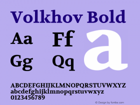 Volkhov Bold Version 1.010图片样张