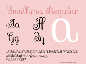 Sevillana Regular Version 1.001 Font Sample