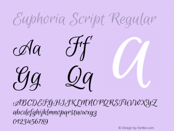 Euphoria Script Regular Version 1.002图片样张