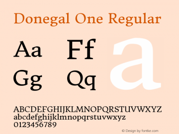 Donegal One Regular Version 1.004图片样张