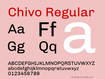 Chivo Regular Version 1.001 Font Sample