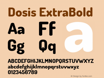 Dosis ExtraBold Version 1.006 Font Sample