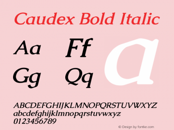 Caudex Bold Italic Version 1.01 Font Sample