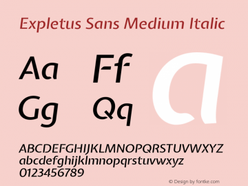 Expletus Sans Medium Italic Version 1.002图片样张