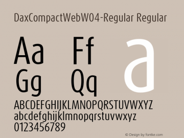 DaxCompactWebW04-Regular Regular Version 7.504 Font Sample