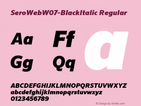 SeroWebW07-BlackItalic Regular Version 7.504 Font Sample