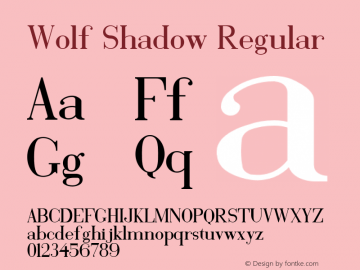 Wolf Shadow Regular Version 1.000 Font Sample