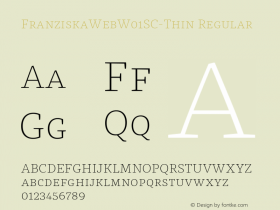 FranziskaWebW01SC-Thin Regular Version 7.504 Font Sample