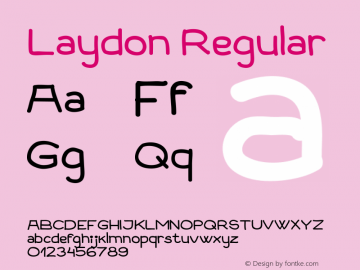 Laydon Regular Unknown Font Sample