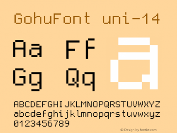 GohuFont uni-14 Version 001.000 Font Sample