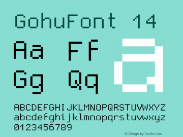 GohuFont 14 Version 001.000 Font Sample