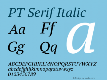 PT Serif Italic Version 1.000图片样张