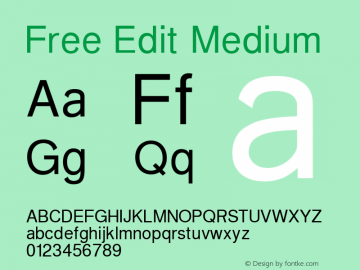 Free Edit Medium 1.000 Font Sample