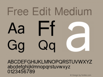 Free Edit Medium 1.000 Font Sample