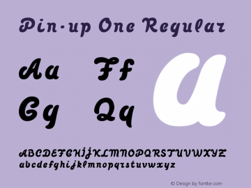 Pin-up One Regular Version 1.00 January 25, 2015, initial release Font Sample