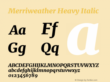 Merriweather Heavy Italic Version 1.001图片样张
