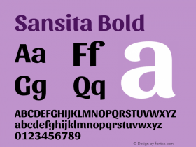 Sansita Bold Version 1.005;PS 001.005;hotconv 1.0.70;makeotf.lib2.5.58329图片样张