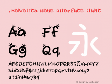 .Helvetica Neue Interface Italic 10.0d35e1 Font Sample