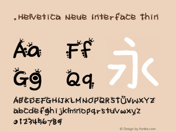 .Helvetica Neue Interface Thin 10.0d35e1图片样张