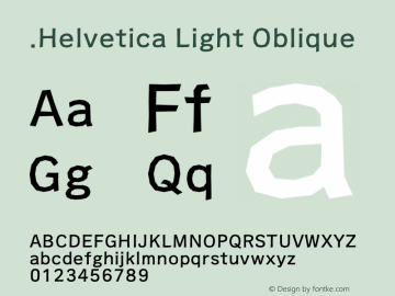 .Helvetica Light Oblique 6.0d1e1 Font Sample