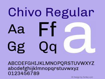 Chivo Regular Version 1.003;PS 001.003;hotconv 1.0.70;makeotf.lib2.5.58329 Font Sample