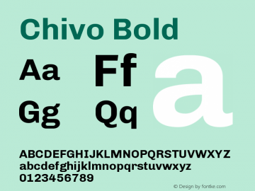 Chivo Bold Version 1.003;PS 001.003;hotconv 1.0.70;makeotf.lib2.5.58329 Font Sample