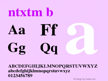 ntxtm b Version 2.004 Font Sample