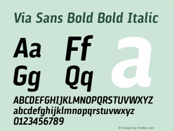 Via Sans Bold Bold Italic Version 001.001图片样张