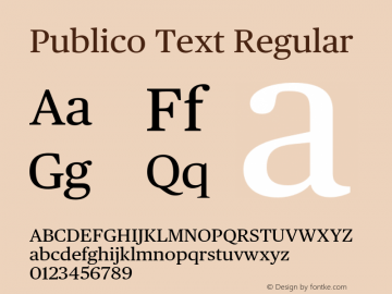 Publico Text Regular Version 2.000;PS 002.000;hotconv 1.0.57;makeotf.lib2.0.21895 Font Sample