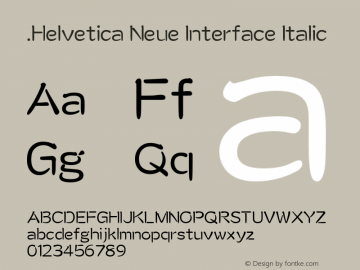 .Helvetica Neue Interface Italic 10.0d35e1图片样张