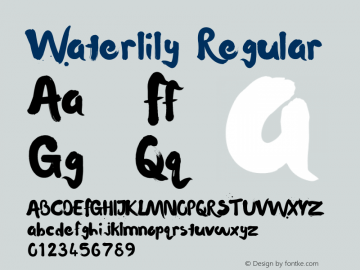 Waterlily Regular Version 1.000;PS 001.000;hotconv 1.0.70;makeotf.lib2.5.58329 Font Sample