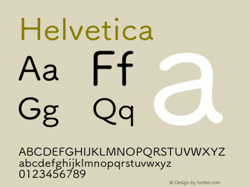 Helvetica 细体 9.0d4e1 Font Sample