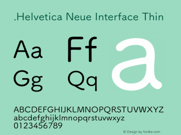 .Helvetica Neue Interface Thin 10.0d35e1图片样张