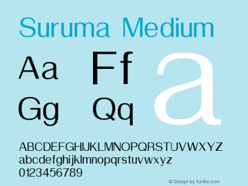 Suruma Medium Version 3;Subversion:0.2 Font Sample