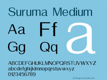 Suruma Medium Version 3;Subversion:0.2 Font Sample