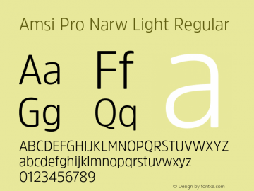 Amsi Pro Narw Light Regular Version 1.40 Font Sample