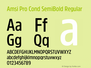Amsi Pro Cond SemiBold Regular Version 1.40 Font Sample