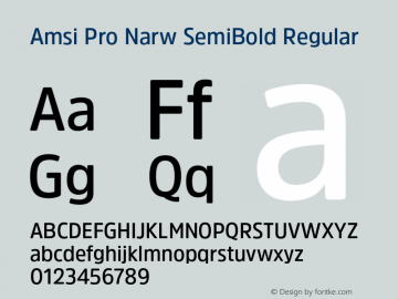 Amsi Pro Narw SemiBold Regular Version 1.40 Font Sample