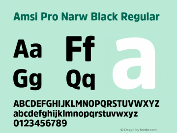 Amsi Pro Narw Black Regular Version 1.40 Font Sample