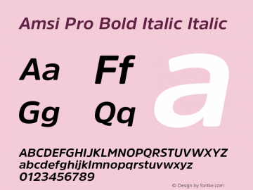 Amsi Pro Bold Italic Italic Version 1.40图片样张