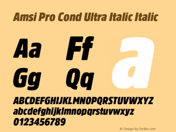 Amsi Pro Cond Ultra Italic Italic Version 1.40图片样张